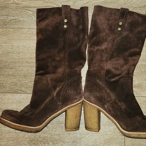Brown Ugg Heel Boots Size 10